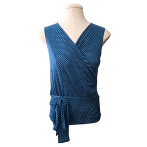 Sweet Pea Mesh Wrap Tank Top Blouse Polka Dot Y2K Medium